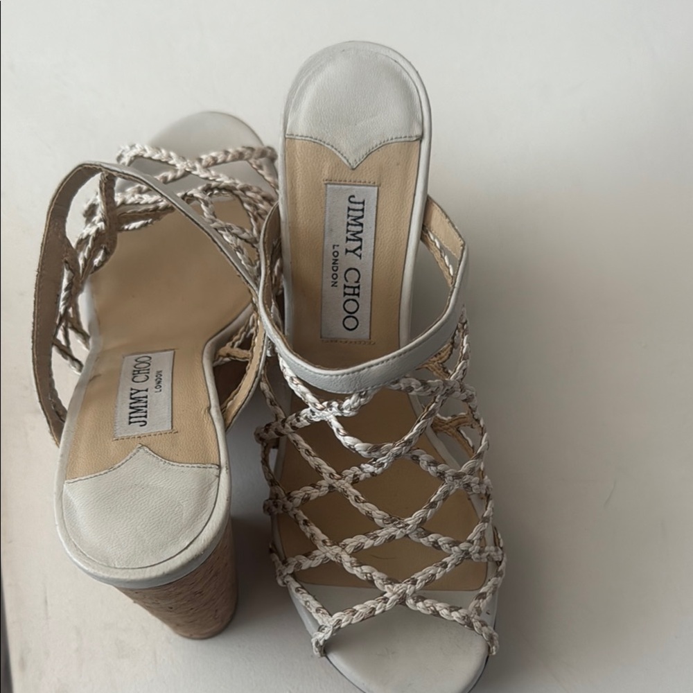 Jimmy Choo Cream Wedges Elegant Design